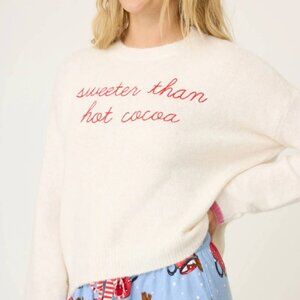 PJ Salvage Sweeter Than Hot Cocoa Fuzzy Knit Lounge Top | Holiday Cozy Pullover